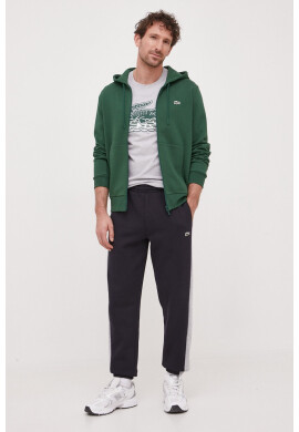 Lacoste Суичър в зелено с качулка с изчистен дизайн - Pepit.bg