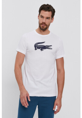 Lacoste Тениска в бяло с принт - Pepit.bg