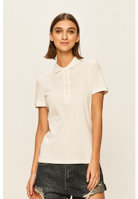 Lacoste Тениска дамска в бяло с яка тип Peter Pan - Pepit.bg