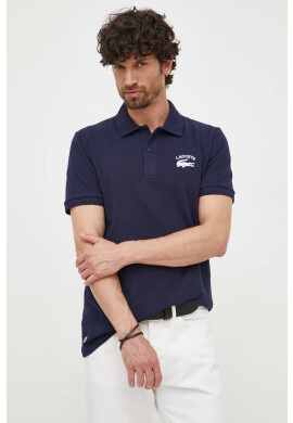 Lacoste Тениска с яка в тъмносиньо с апликация - Pepit.bg