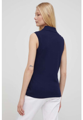 Lacoste Топ дамски в тъмносиньо с яка тип peter pan - Pepit.bg