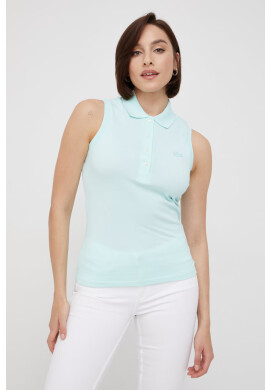 Lacoste Топ дамски в тюркоазено с яка тип peter pan - Pepit.bg