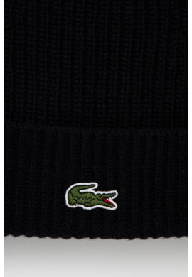 Lacoste Вълнена шапка в черно с фина плетка от вълна - Pepit.bg