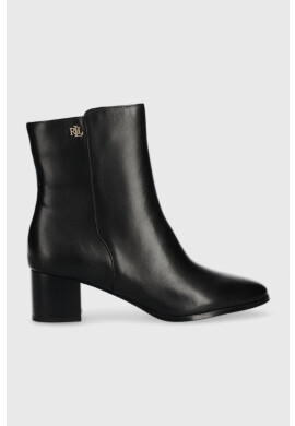 Lauren Ralph Lauren Кожени боти Wendey в черно с висок ток 802871302001 - Pepit.bg