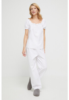 Lauren Ralph Lauren Пижама дамска в бяло - Pepit.bg