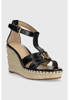 Lauren Ralph Lauren Сандали Hale II в черно със скосена платформа 802901589006 - Pepit.bg