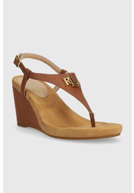 Lauren Ralph Lauren Сандали Jeannie в кафяво със скосена платформа 802784574008 - Pepit.bg