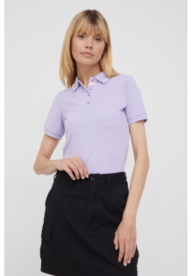 Lee Cooper Памучна тениска с яка в лилаво - Pepit.bg