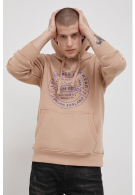Lee Cooper Суичър мъжки в бежово с принт - Pepit.bg