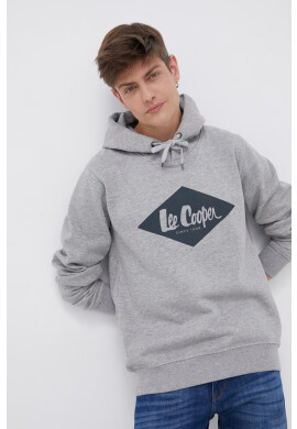 Lee Cooper Суичър мъжки в сиво с принт - Pepit.bg