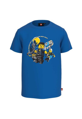 Lego Детска памучна тениска в синьо с принт - Pepit.bg
