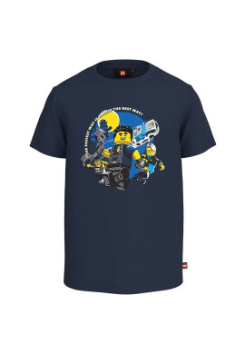 Lego Детска памучна тениска в тъмносиньо с принт - Pepit.bg