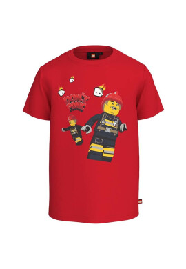 Lego Детска памучна тениска City в червено с принт - Pepit.bg