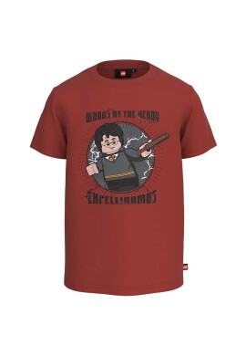 Lego Детска памучна тениска Harry Potter в червено с принт - Pepit.bg