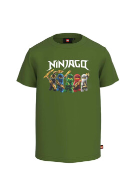 Lego Детска памучна тениска Ninjago в зелено с принт - Pepit.bg