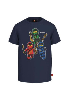 Lego Детска памучна тениска x Ninjago в тъмносиньо с принт - Pepit.bg