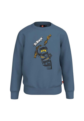 Lego Детски памучен суичър Ninjago в синьо с принт - Pepit.bg