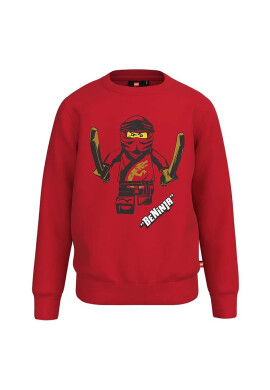 Lego Детски памучен суичър Ninjago в червено с принт - Pepit.bg