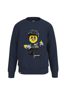 Lego Детски памучен суичър Wear в тъмносиньо с принт - Pepit.bg