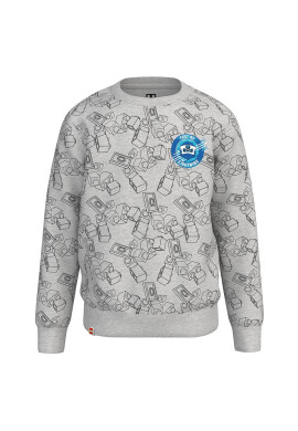 Lego Детски памучен суичър Wear в сиво с десен - Pepit.bg