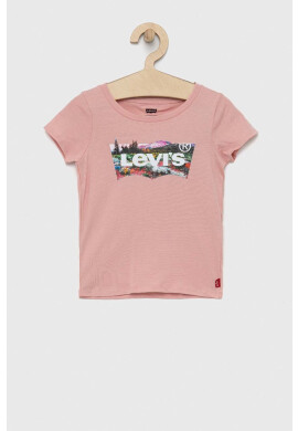Levi's Детска памучна тениска в розово - Pepit.bg