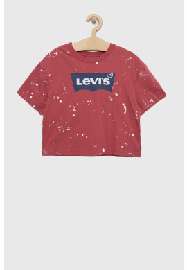 Levi's Детска памучна тениска в червено - Pepit.bg