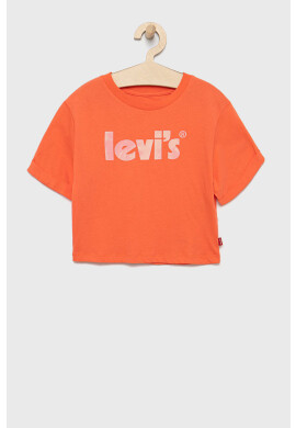 Levi's Детска памучна тениска в оранжево - Pepit.bg