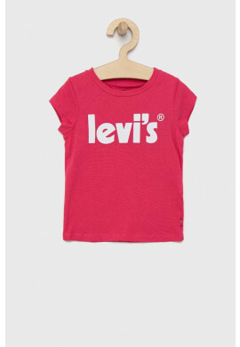 Levi's Детска памучна тениска в розово - Pepit.bg
