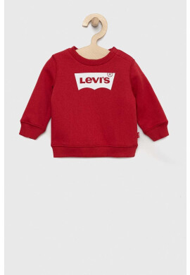 Levi's Детски памучен суичър в червено с принт - Pepit.bg