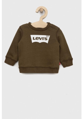 Levi's Детски памучен суичър в зелено с принт - Pepit.bg