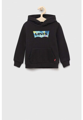 Levi's Детски суичър в черно с качулка с принт - Pepit.bg