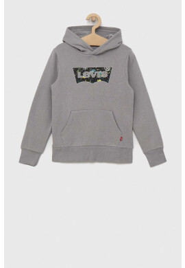 Levi's Детски суичър в сиво с качулка с принт - Pepit.bg