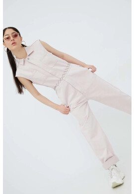 Levi's Дънков гащеризон Wltrd в розово с яка тип peter pan - Pepit.bg