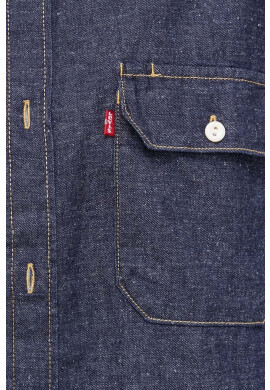 Levi's Дънкова риза мъжка в тъмносиньо със свободна кройка с класическа яка - Pepit.bg