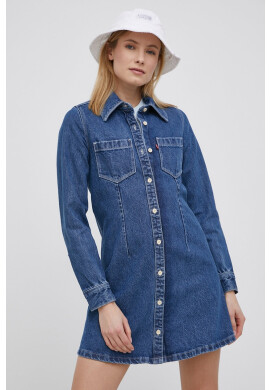 Levi's Дънкова рокля в тъмносиньо къс модел разкроен модел - Pepit.bg