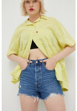 Levi's Дънкови къси панталони с изчистен дизайн с висока талия - Pepit.bg