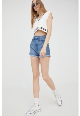 Levi's Дънкови къси панталони Wltrd с изчистен дизайн с висока талия - Pepit.bg