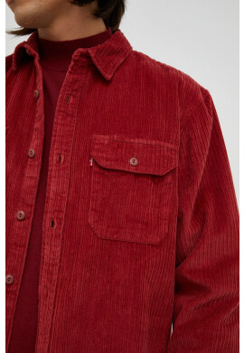Levi's Джинсова риза мъжка в бордо със свободна кройка с класическа яка - Pepit.bg