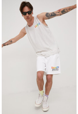 Levi's Памучен къс панталон Pride в бяло - Pepit.bg