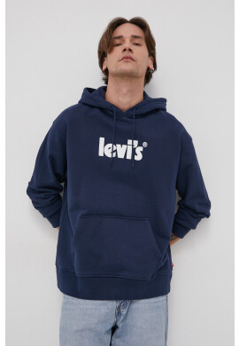 Levi's Памучен суичър мъжки в тъмносиньо с принт - Pepit.bg
