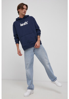 Levi's Памучен суичър мъжки в тъмносиньо с принт - Pepit.bg