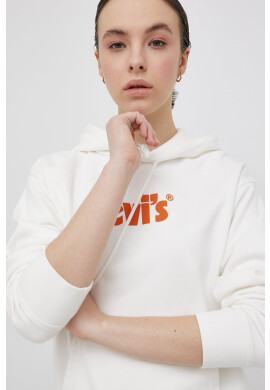 Levi's Памучен суичър дамски в бяло с принт - Pepit.bg