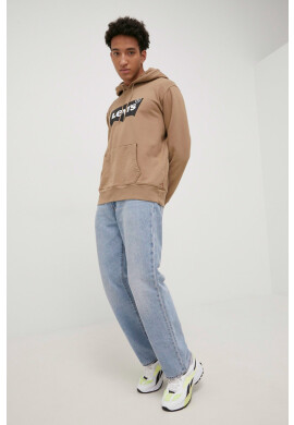Levi's Памучен суичър мъжки в кафяво с принт - Pepit.bg