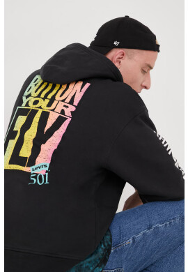Levi's Памучен суичър в черно с принт - Pepit.bg