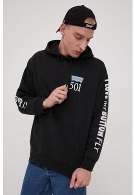 Levi's Памучен суичър в черно с принт - Pepit.bg
