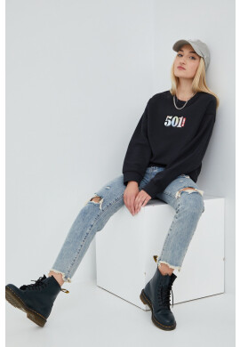 Levi's Памучен суичър в черно с принт - Pepit.bg