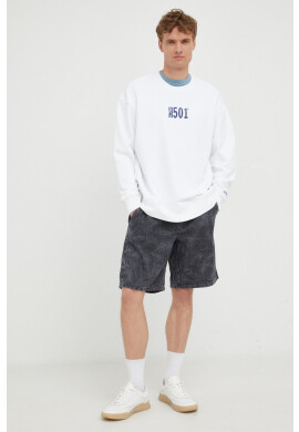 Levi's Памучен суичър в бяло с апликация - Pepit.bg