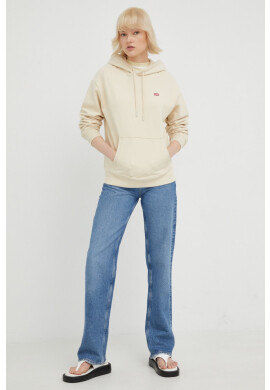Levi's Памучен суичър в бежово с изчистен дизайн - Pepit.bg