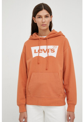 Levi's Памучен суичър в оранжево с принт - Pepit.bg
