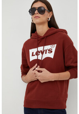Levi's Памучен суичър в кафяво с принт - Pepit.bg